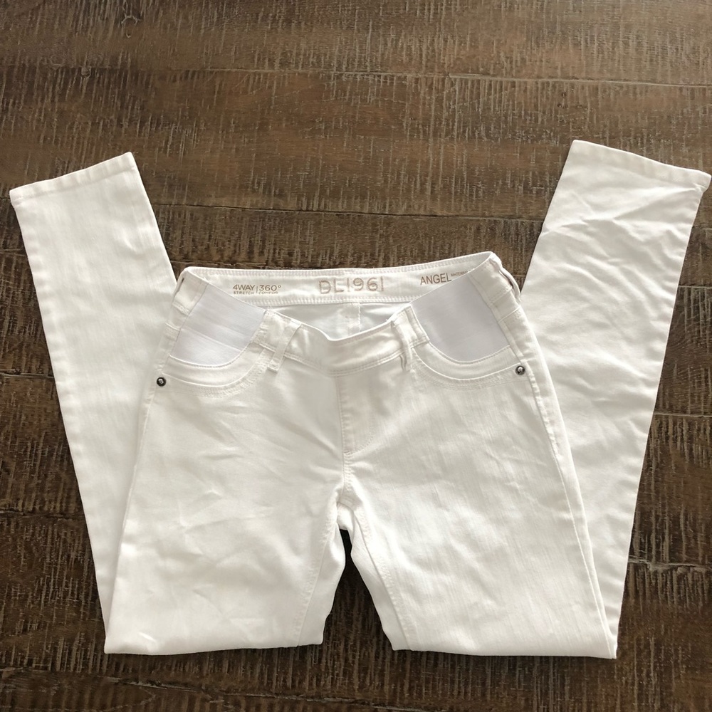 DL1961 White Maternity Skinny Jeans